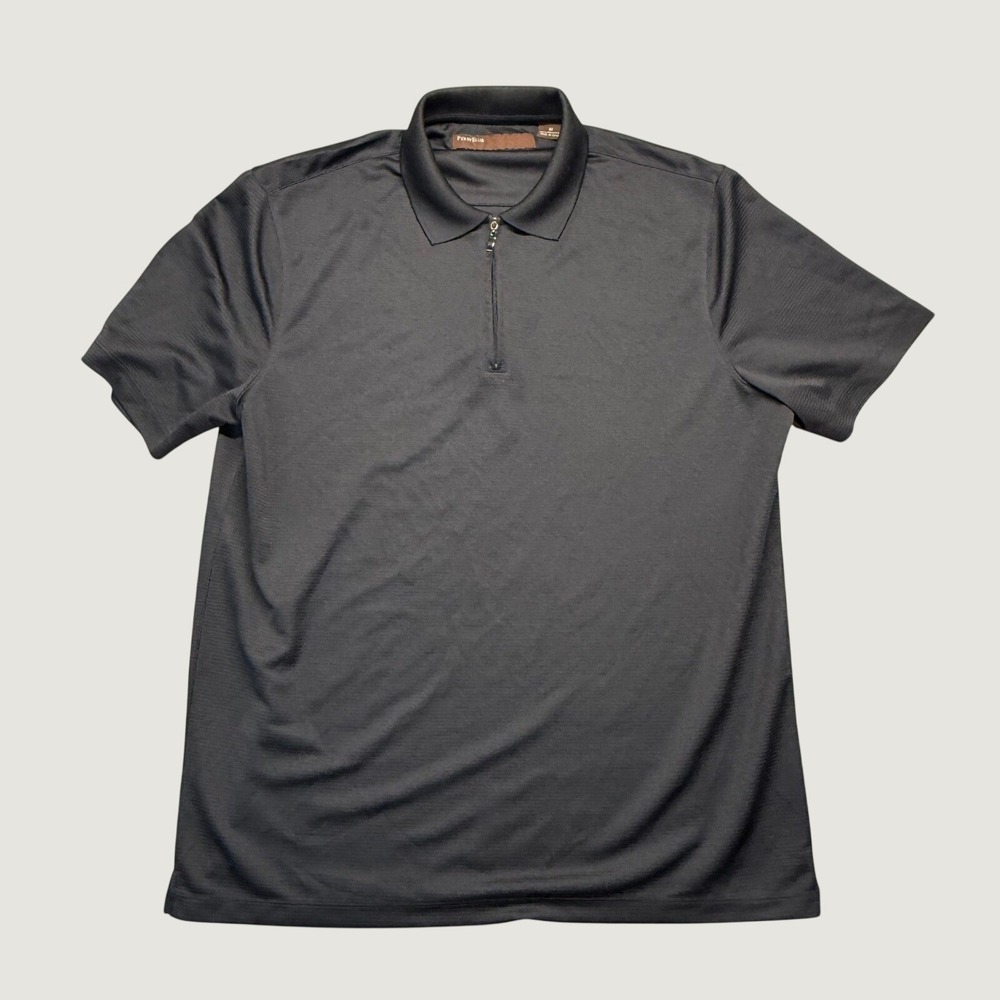 Perry Ellis Dress‎ Shirt Old Money Casual Golf MNS MD Short Sleeve Quarter Zip
